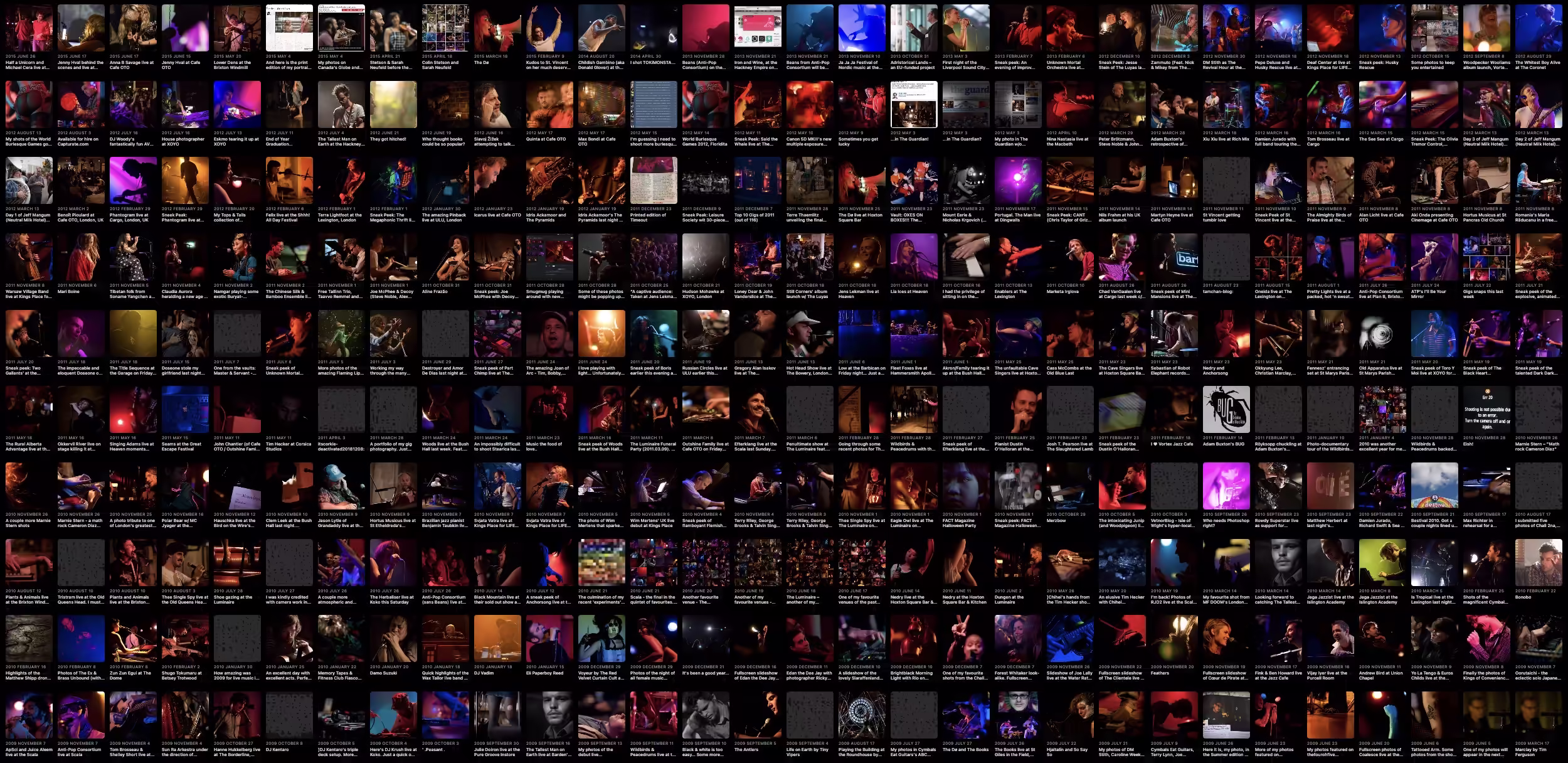 My seven years of gig photography...